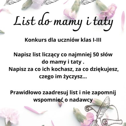 Zapraszamy do udziału w konkursie uczniów klas I-III!